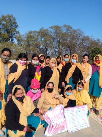 Disha Workers Distributing Sanitary Pads In Villages