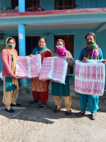Disha Workers Distributing Sanitary Pads In Villages