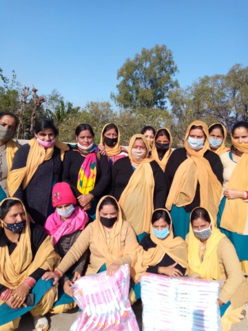 Disha Workers Distributing Sanitary Pads In Villages