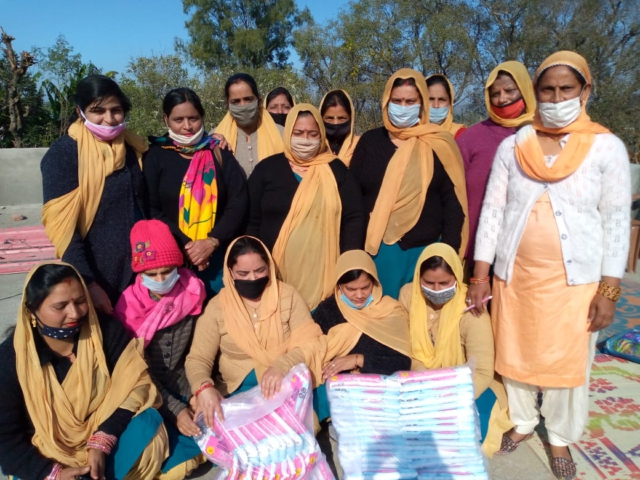 Disha Workers Distributing Sanitary Pads In Villages