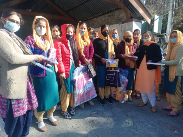 Disha Workers Distributing Sanitary Pads In Villages