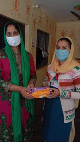 FREE SANITARY PAD DISTRIBUTION BY DISHA WORKERS